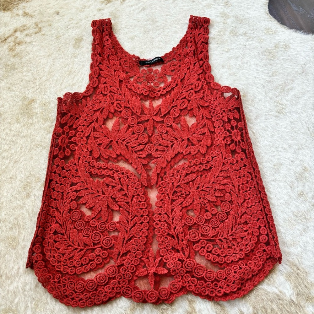 Sheer lace tank